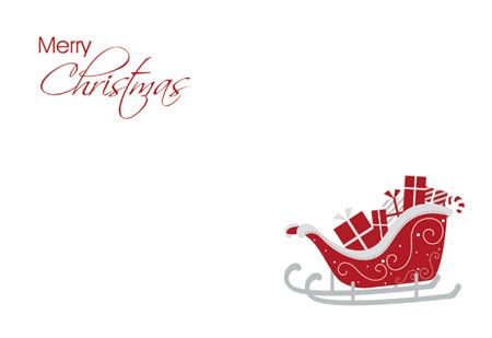 Small Card Christmas Red Sleigh (PACK OF 2)