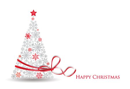 Small Card Happy Xmas Red Tree Bow (PACK OF 2)