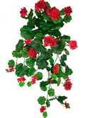 Artificial Geranium Hanging Bush Red X 7 80cm