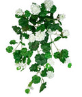 Artificial Geranium Hanging Bush White X 7 80cm