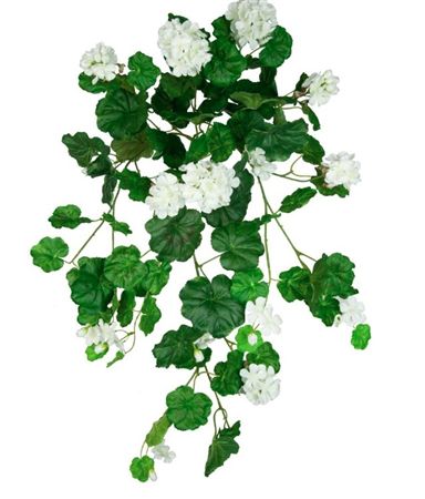 Artificial Geranium Hanging Bush White X 7 80cm