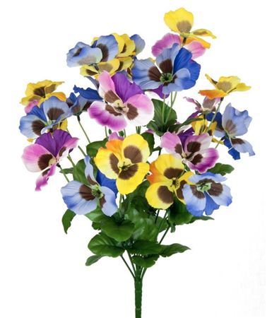 Artificial Pansy Bush X 10 50cm