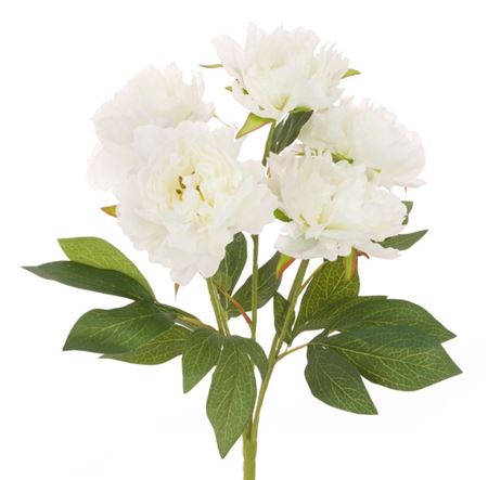 Artificial Peony Bush X5 White