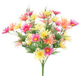 Artificial Daisy Bush Pink Yellow Mix 44cm (PACK OF 2)