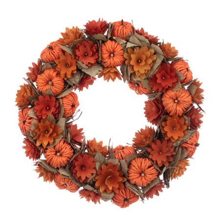 Wreath Raffia Pumpkin 42cm