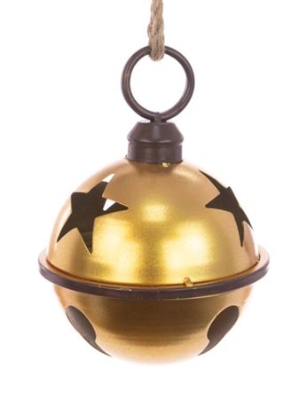 Metal Bell Star Gold 25cm