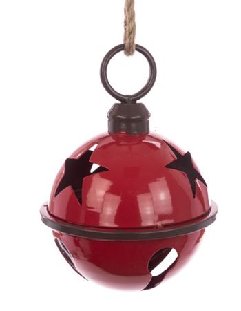 Metal Bell Star Red 25cm