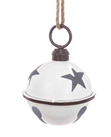Metal Bell Star White 25cm