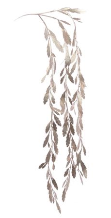 Metallic Hanging Leaf Spray Champagne 97cm