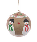 Bauble Papier Mache Snowman Bauble 8cm