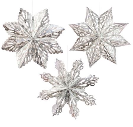 Paper Snowflake Silver Set X3