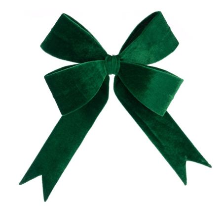Bow Velvet Wired Green 35cm