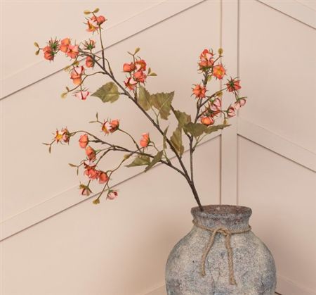 Artificial Autumn Geum Spray 96cm Coral