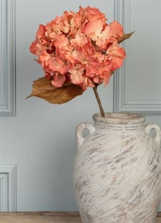 Artificial Hydrangea Stem 80cm Coral