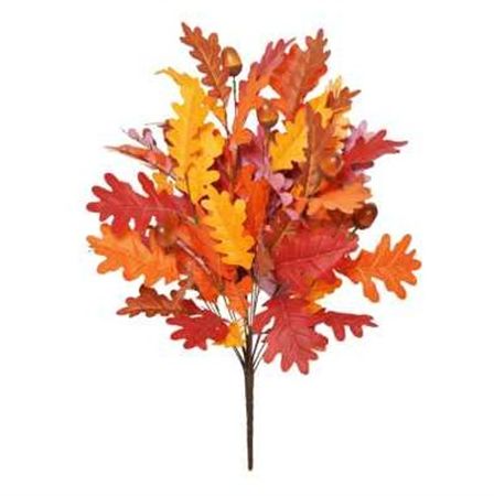Artificial Autumn Oak Bush 56cm