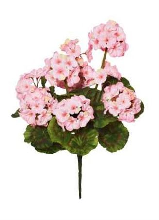 Artificial Geranium Bush Pink 47cm X9