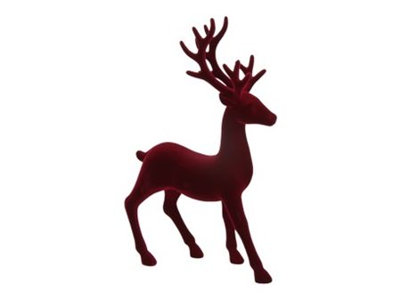 Standing Flock Deer Deep Red 22x35cm
