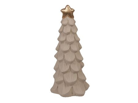 Cement Bowl Xmas Tree Beige 20x8cm