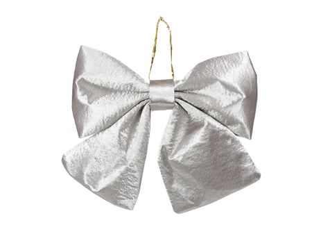 Bow Fabric 22x19cm Silver