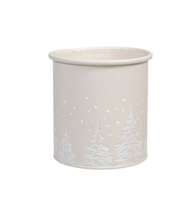 Metal Pot White 13x14cm