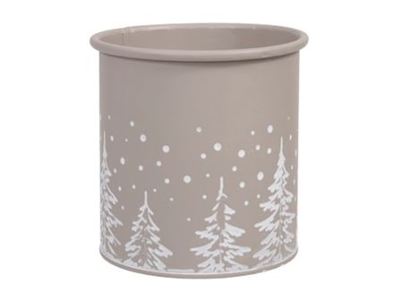 Metal Pot Beige 13x14cm