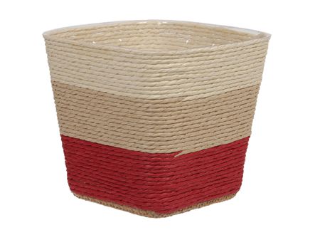 Paper Basket Square Red 12cm