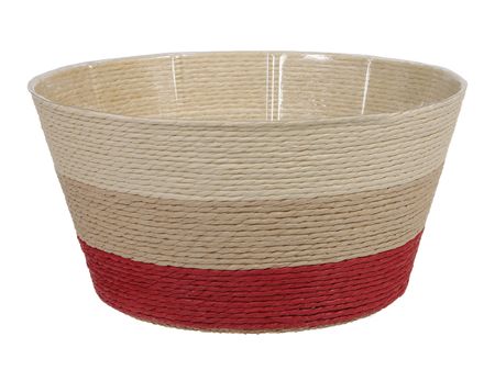 Paper Basket Round Red 19cm  (PACK OF 2)
