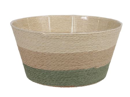 Paper Basket Round Green 19cm  (PACK OF 2)