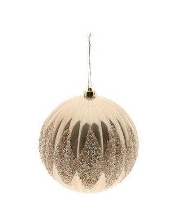 Bauble Oval Pattern Gold 20cm