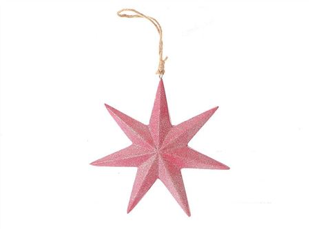 Hanging Star Shiny 16cm Red (PACK OF 2)