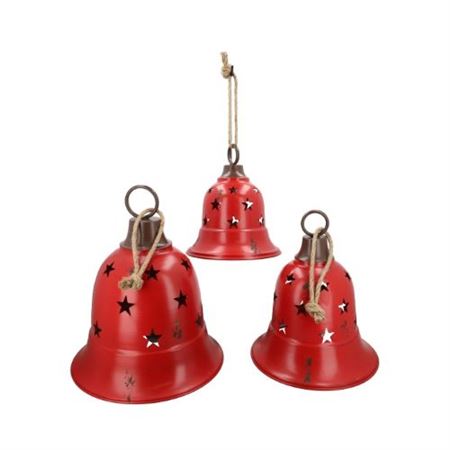 Christmas Bell Magna Red Set Of 3