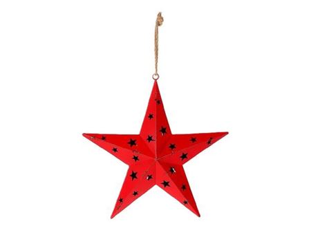 Iron Hollow Star Pendant Red