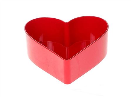 Plastic Bowl Heart Melam Red 15cm (PACK OF 2)