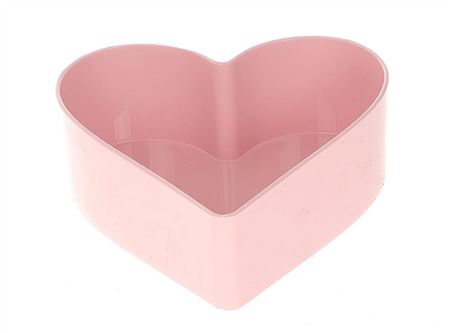 Plastic Bowl Heart Melam Pink 15cm (pack of 2)