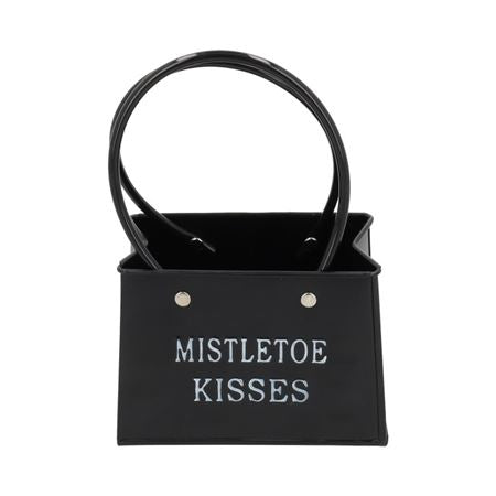 Pot Baggy Mistletoe Kisses Black 14cm