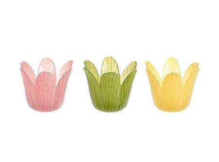 Tealight Tulip Assorted 7.5x5.5cm (PACK OF 3)