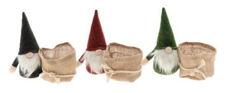 Planter Gnome Plush Assorted 16x19x6cm  (PACK OF 3)