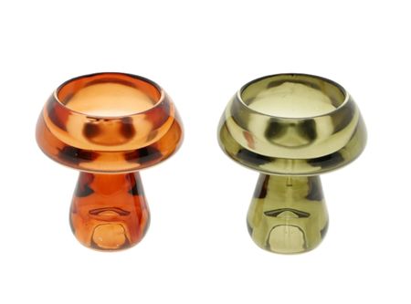 Tealight Mushroom 8x8cm Orange