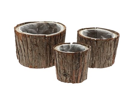Planter Bark Round Set Of 3