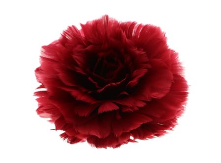 Feather Rose Clip Red 11cm X6