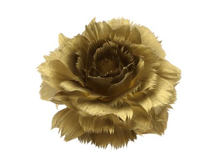 Feather Rose Clip Gold 11cm X6