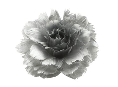 Feather Rose Clip Silver 11cm X6