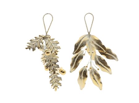 Hanger Leaf Snow Assorted 12x3x27cm