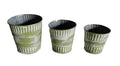 Zinc Pot Jinan Green Set Of 3 (PACK OF 2)