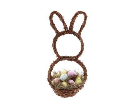 Basket Bunny Pastel Eggs 23x20x50cm