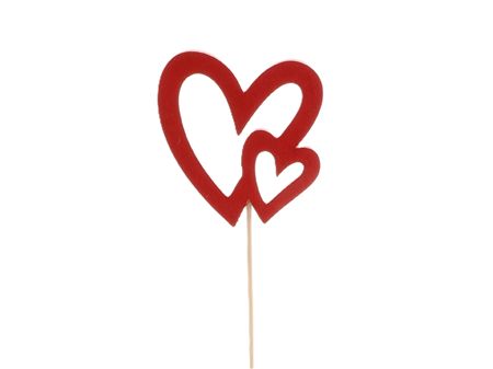 Pick Double Heart Red 7x5x57.5cm