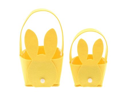 Felt Basket Bunny Yellow 2 Set (PACK OF 2)
