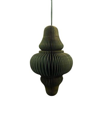 Hanging Paper Ornament Green/gold 33x20cm