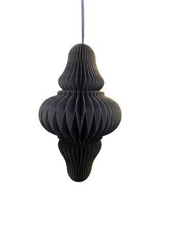 Hanging Paper Ornament Blue & Gold 33x20cm