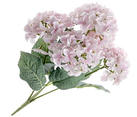 Artificial Hydrangea Bush Light Pink 43cm